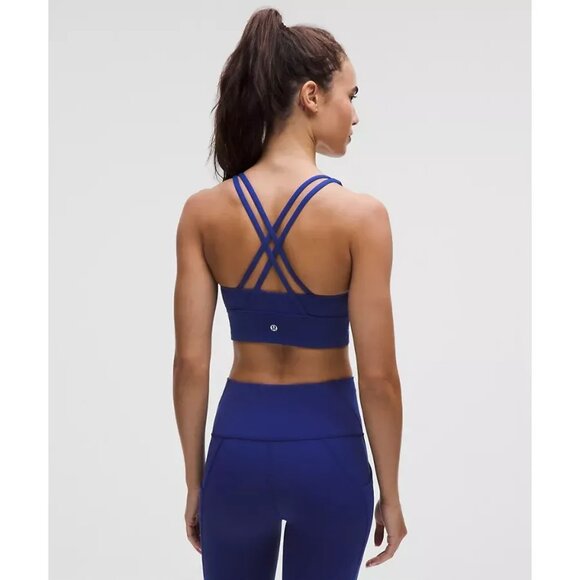 Lululemon Energy High Support Bra Deep Sea Blue 36DD-36DDD Strappy Back Design - Picture 4 of 4